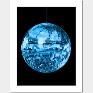 1970s Blue Disco Ball Posters and Art